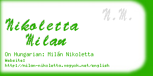 nikoletta milan business card