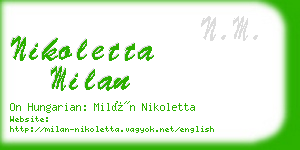 nikoletta milan business card